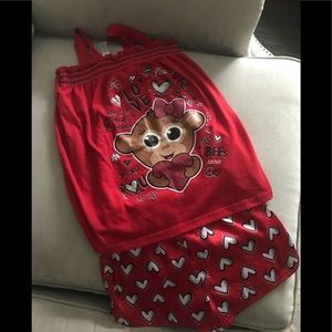 Justice Baby doll Valentine pjs. Size 8